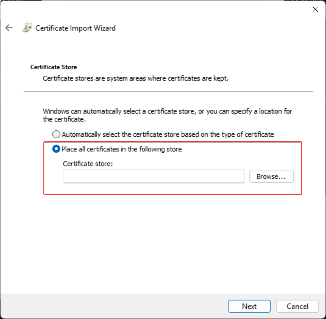 select place in store button
